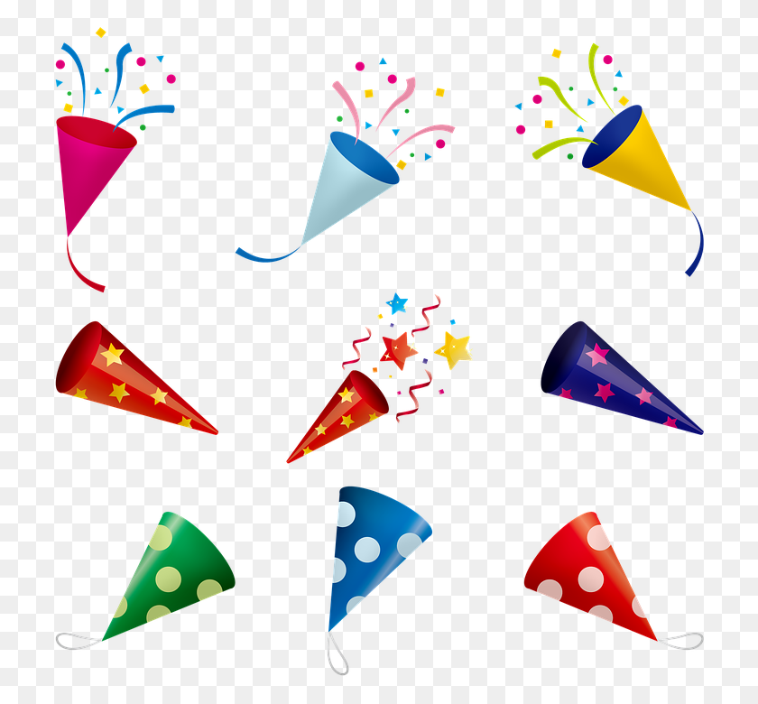 723x720 Luftballons Konfetti Feier Geburtstag Spa Bunte Ai, Cone, Clothing, Apparel HD PNG Download