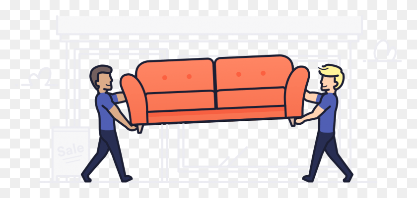1108x484 Luggers Moving Couch Studio Couch, Furniture, Person, Human HD PNG Download
