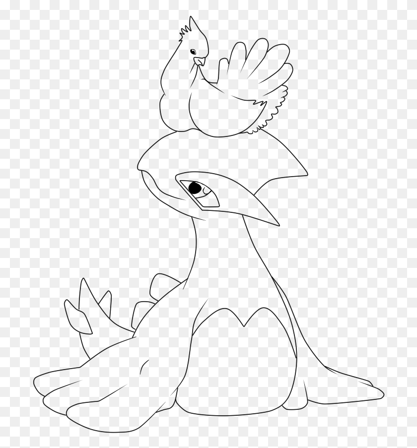 710x843 Lugia In The Coop Line Art, Gray, World Of Warcraft HD PNG Download