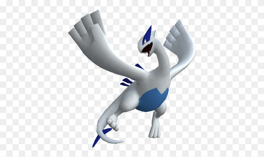 407x441 Lugia Trophy Imported From Smash Wii U Stork, Animal, Bird, Person HD PNG Download