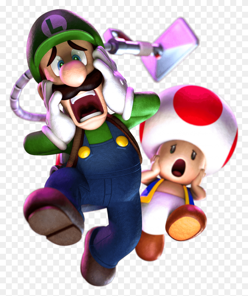 2167x2622 Luigi Ghostbuster And Toad Scared Luigi39s Mansion Dark Moon, Toy, Super Mario, Figurine HD PNG Download