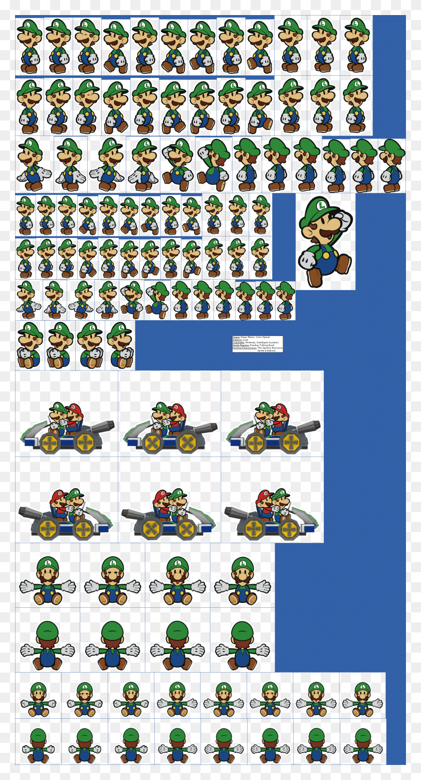 1751x3354 Luigi Paper Luigi In Paper Mario Color Splash, Super Mario HD PNG Download