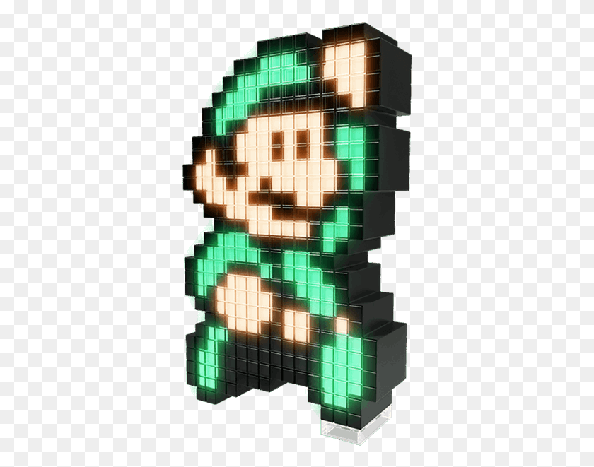 326x601 Luigi Pixel Pals 8 Bit Light Up Decoration Super Mario, Staircase, Furniture, Minecraft HD PNG Download