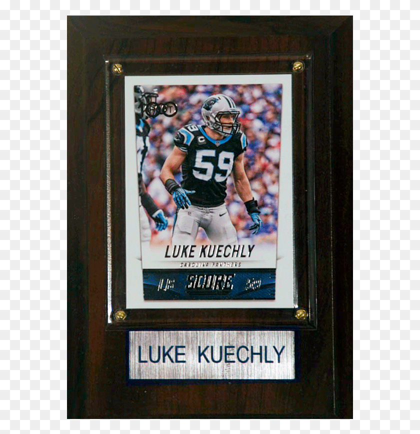 573x808 Luke Kuechly 4 X 6 Player Plaque Picture Frame, Helmet, Clothing, Apparel HD PNG Download