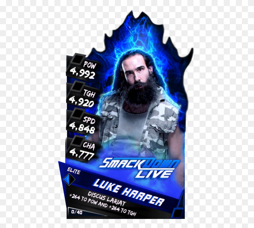 457x695 Lukeharper Common Lukeharper Uncommon Lukeharper Wwe Supercard Cartas Elite, Person, Human, Face HD PNG Download