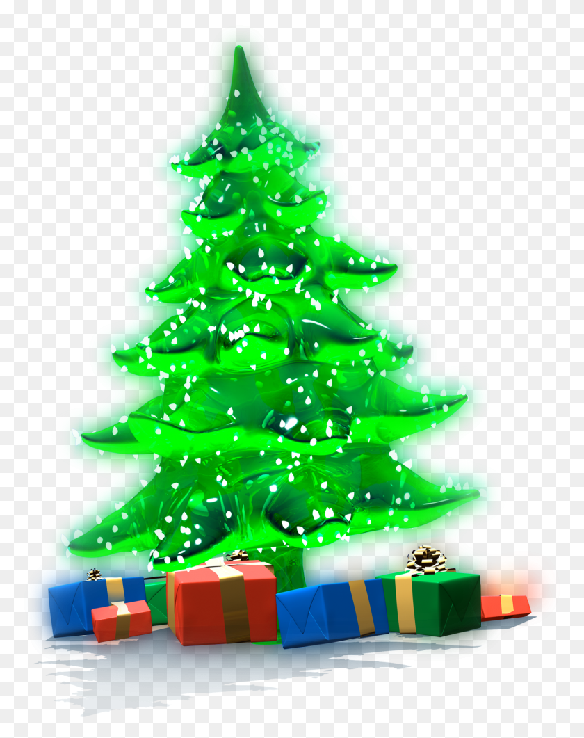 1428x1833 Luminous Christmas Tree With Gifts Clipart 2011, Tree, Plant, Ornament HD PNG Download