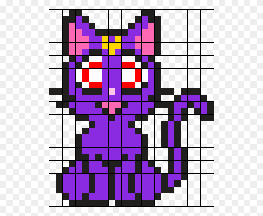 526x631 Luna From Sailor Moon Perler Bead Pattern Bead Sprite Sailor Moon Luna Perler, Game, Crossword Puzzle, Photography HD PNG Download