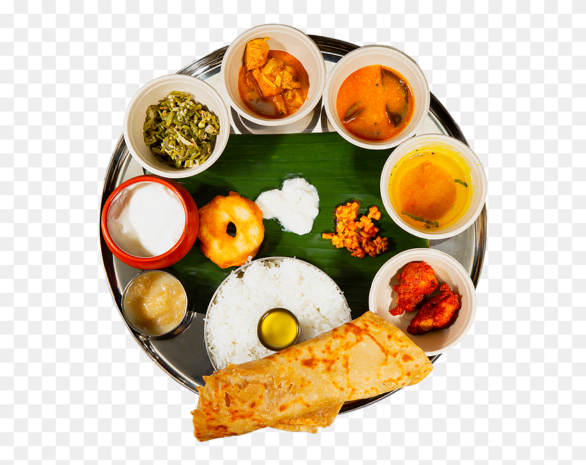 563x607 Lunch Thali Vegetable Tarkari, Meal, Food, Dinner HD PNG Download