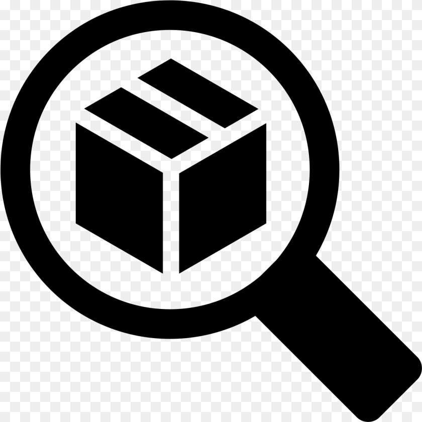 1419x1419 Lupe Mit Paket Handle Cargo With Care, Gray PNG