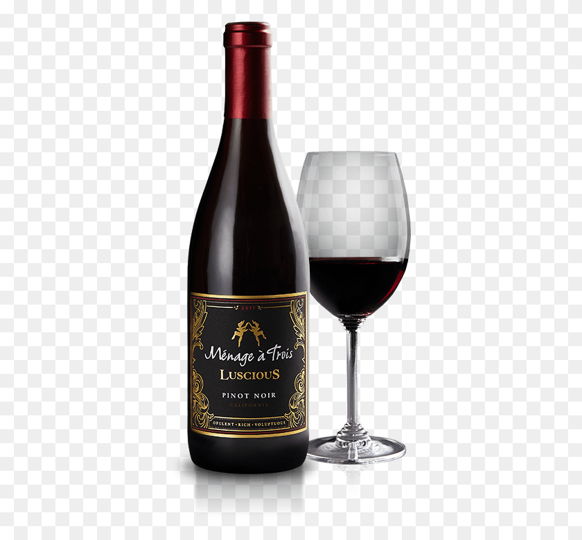 346x720 Luscious Menage A Trois Luscious Pinot Noir, Bottle, Alcohol, Beverage HD PNG Download