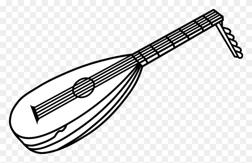 854x529 Lute Clipart Black And White, Musical Instrument, Mixer, Appliance HD PNG Download