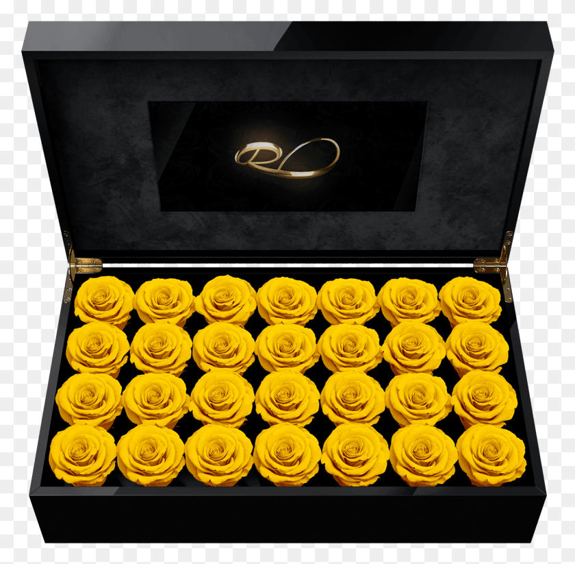 1187x1162 Роскошный Жк-Дисплей Цветочная Коробка Royal С 28 Сохраненными Цветами, Сокровище, Золото Png Скачать