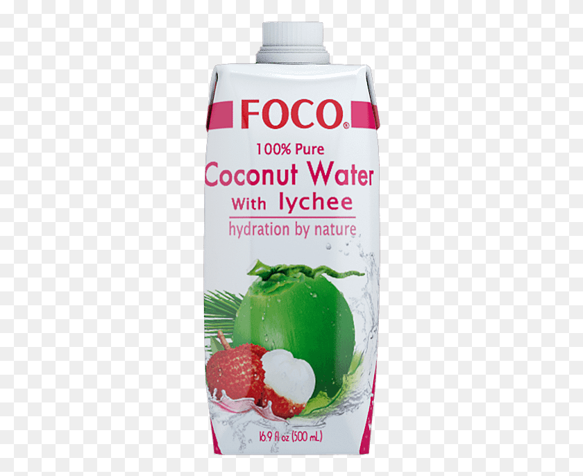 256x626 Lychee Lychee Foco Coconut Water With Lychee 500 Ml, Plant, Beverage, Drink HD PNG Download