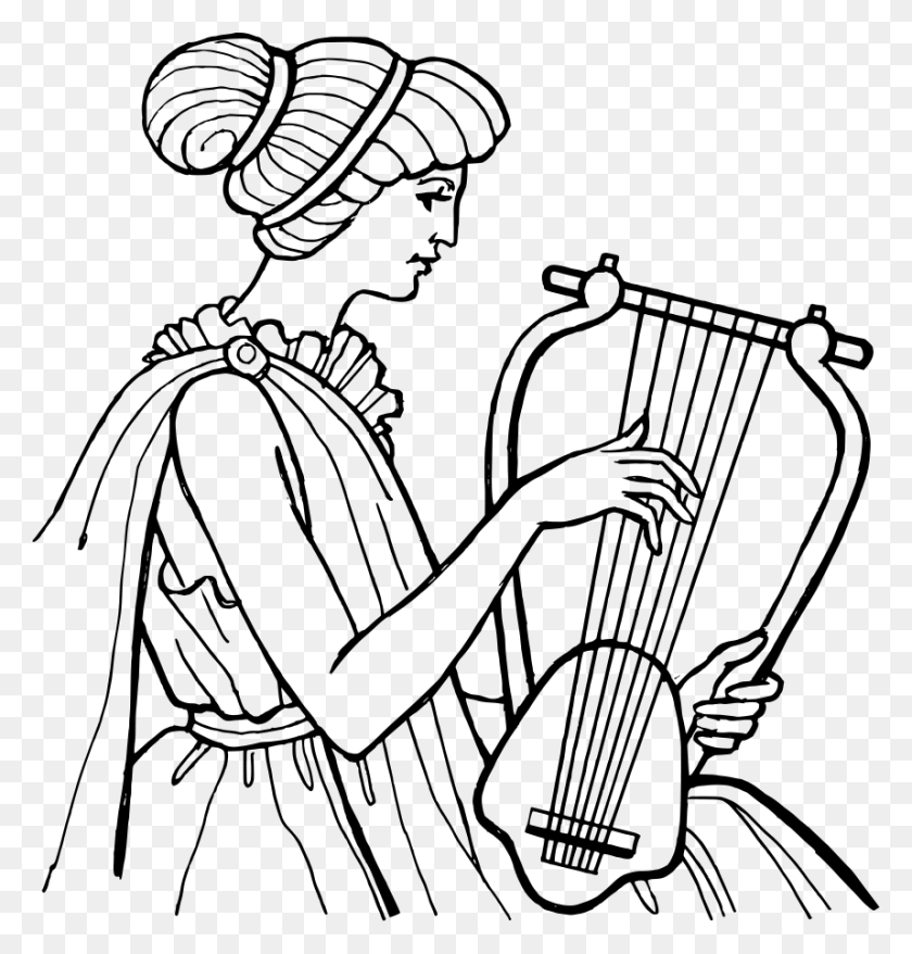 858x900 Lyre Ancient Greece Music, Gray, World Of Warcraft HD PNG Download