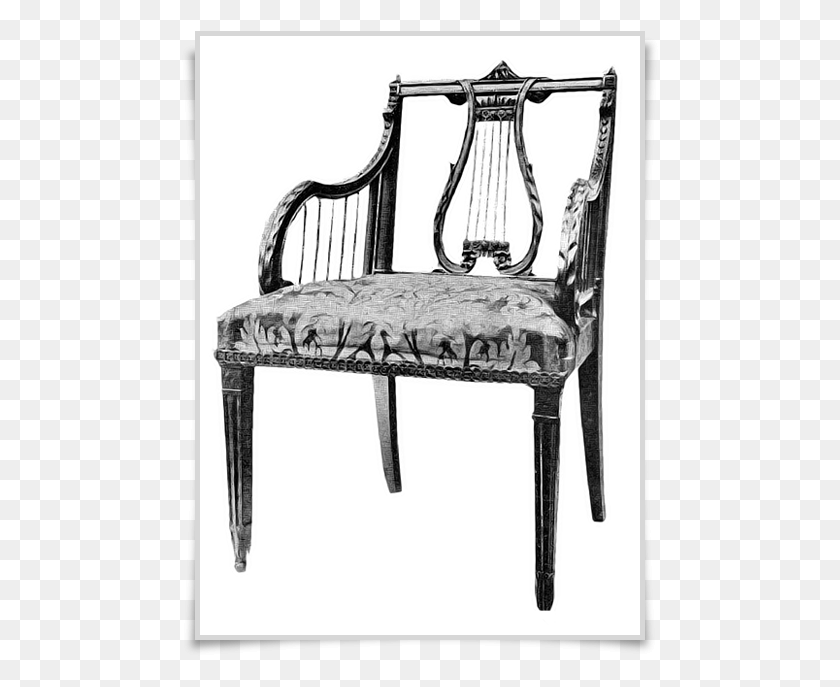 479x627 Lyre Back Chair Chair, Furniture, Throne HD PNG Download
