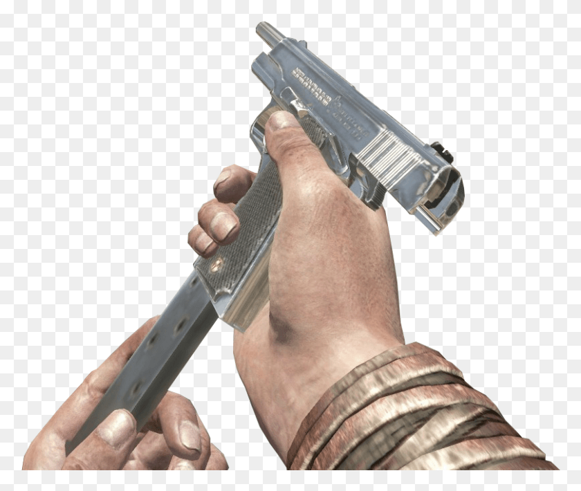 808x674 M Attachments Call Of Duty Wiki Fandom M1911 Extended Mag, Weapon, Weaponry, Person HD PNG Download