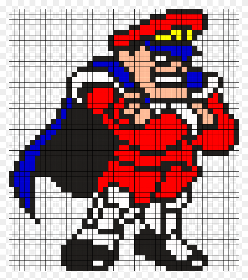 925x1051 Descargar Pngm Bison Perler Bead Pattern Bead Sprite M Bison Pixel Art, Text, Super Mario, Pac Man Hd Png