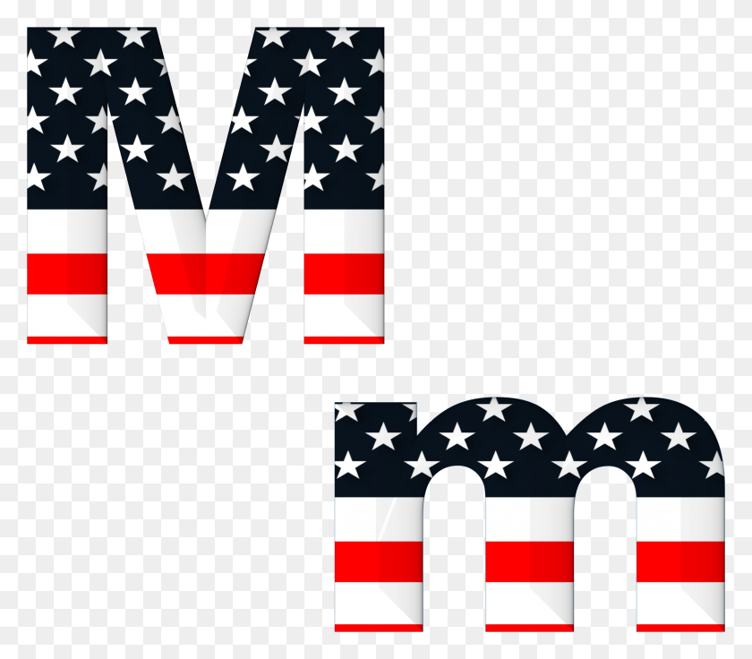 2627x2280 M Письмо С Американским Флагом Графический Дизайн, Флаг, Символ Hd Png Скачать