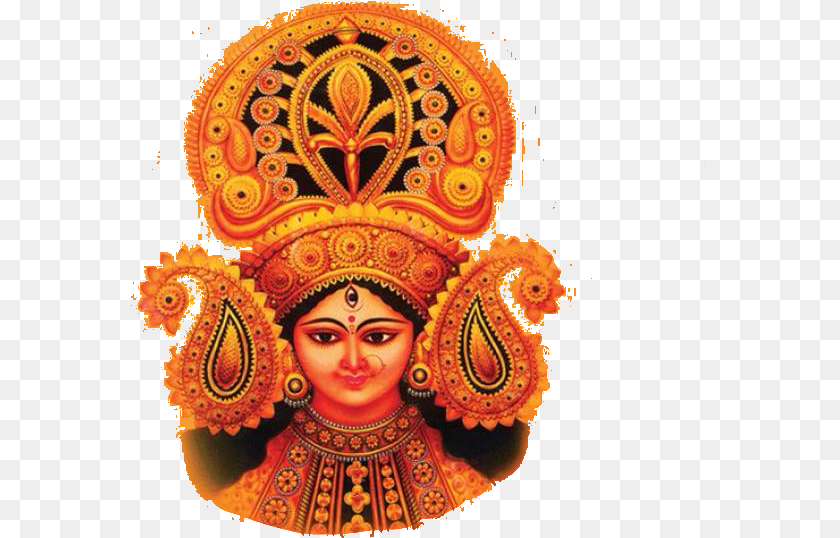 581x538 Maa Durga Beautiful Painting Of Maa Durga, Pattern, Adult, Bride, Female Sticker PNG