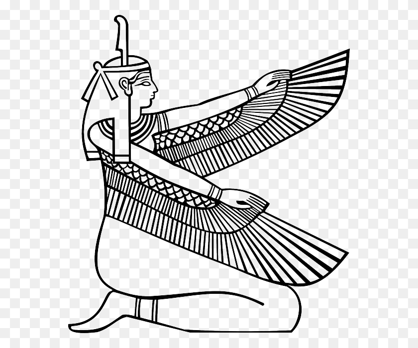 566x640 Maat Egyptian Goddess, Furniture HD PNG Download