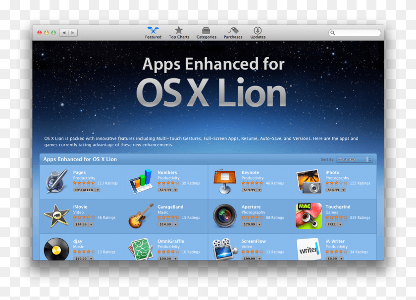 1099x771 Mac App Store Получил 39 Улучшенный Для Раздела Os X Lion39 Mac Os X Lion, Компьютер, Электроника, Экран Hd Png Скачать