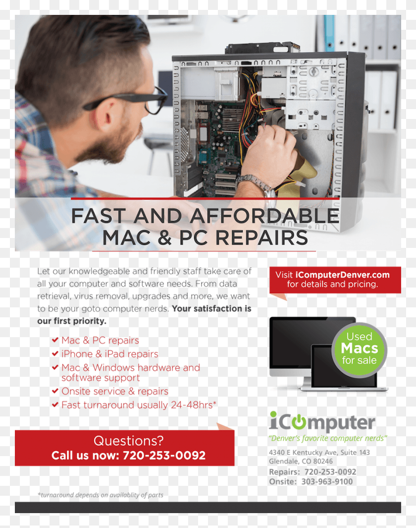892x1150 Mac Windows And Linux Computer Repair, Person, Human, Poster HD PNG Download