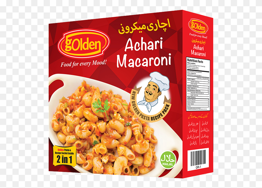 529x542 Macaroni Recipe Pack Golden Foods, Pasta, Food, Advertisement HD PNG Download