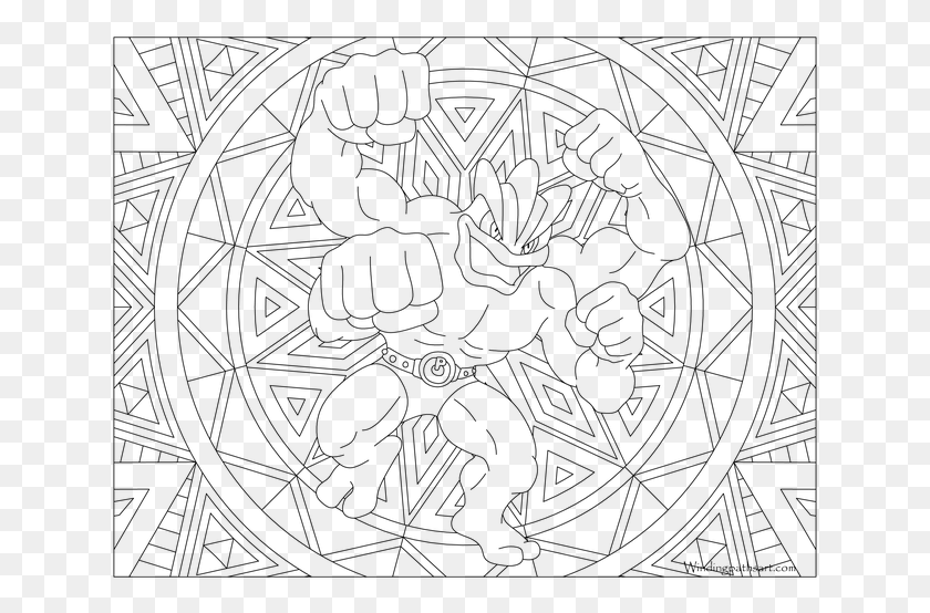 641x494 Machamp Pokemon Pokemon Adult Coloring Pages, Gray, World Of Warcraft HD PNG Download