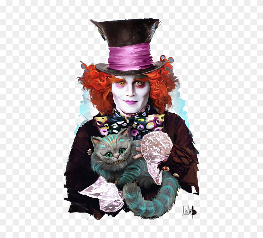 466x700 Mad Hatter And Cheshire Cat, Performer, Person, Human HD PNG Download