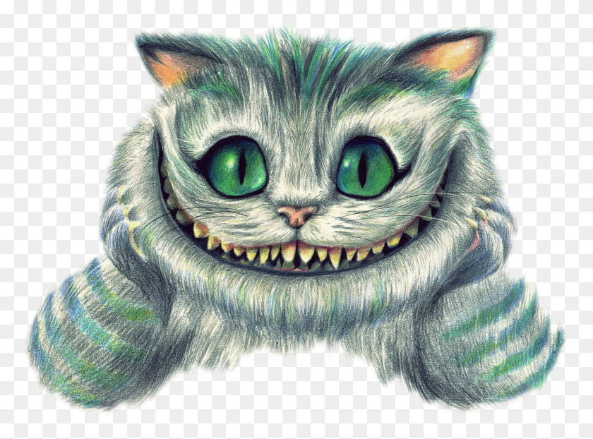 1420x1024 Mad Hatter Cheshire Cat Cat From Mad Hatter, Sketch HD PNG Download
