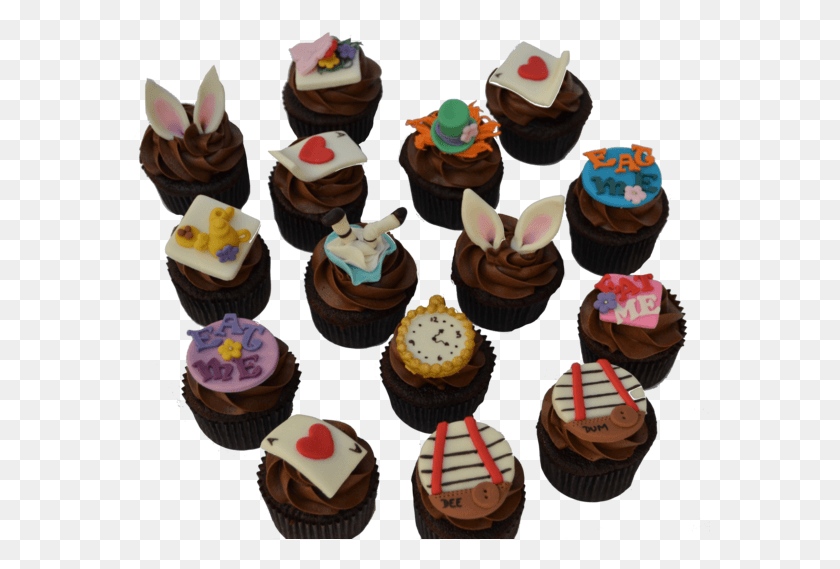 581x509 Mad Hatter Cupcakes Cupcake, Crema, Pastel, Postre Hd Png