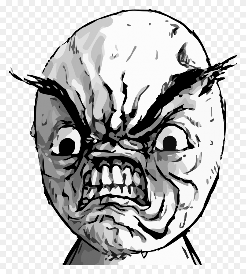842x948 Mad Rage Face, Alien, Helmet, Clothing HD PNG Download