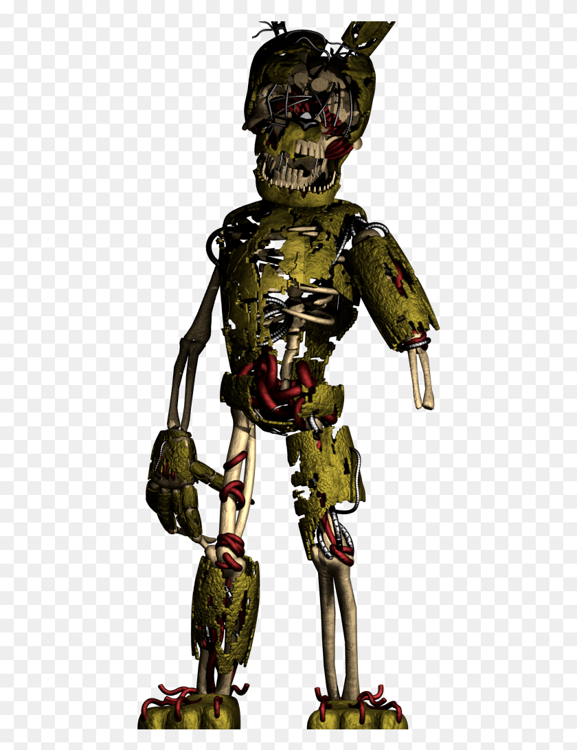 443x1031 Made A Few Edits To Lazythepotato39s Fnaf 6 Springtrap Cartoon, Person, Human, Figurine HD PNG Download