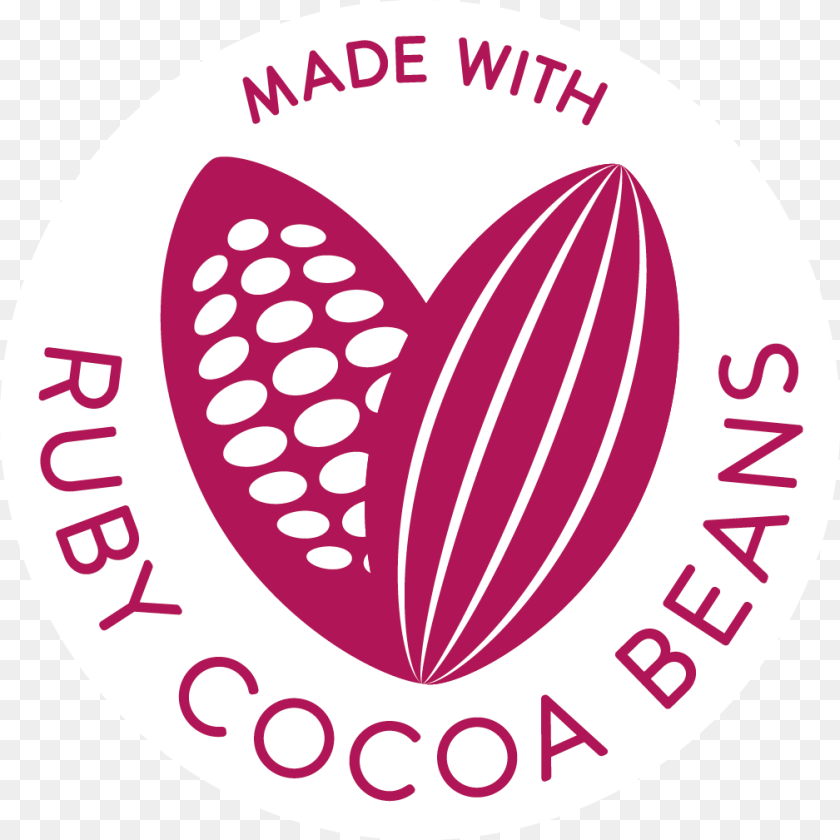 Made With Ruby Cacao Beans Heart, Logo Sticker PNG