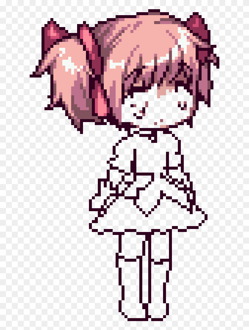 641x1051 Madoka Magica Wip Anime Pixel Art Minecraft, Face, Text, Plant HD PNG Download