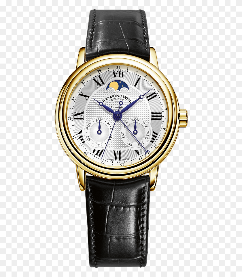 464x899 Maestro Men39s Yellow Gold Moon Phase Raymond Weil Maestro Moonphase Gold, Wristwatch, Clock Tower, Tower HD PNG Download