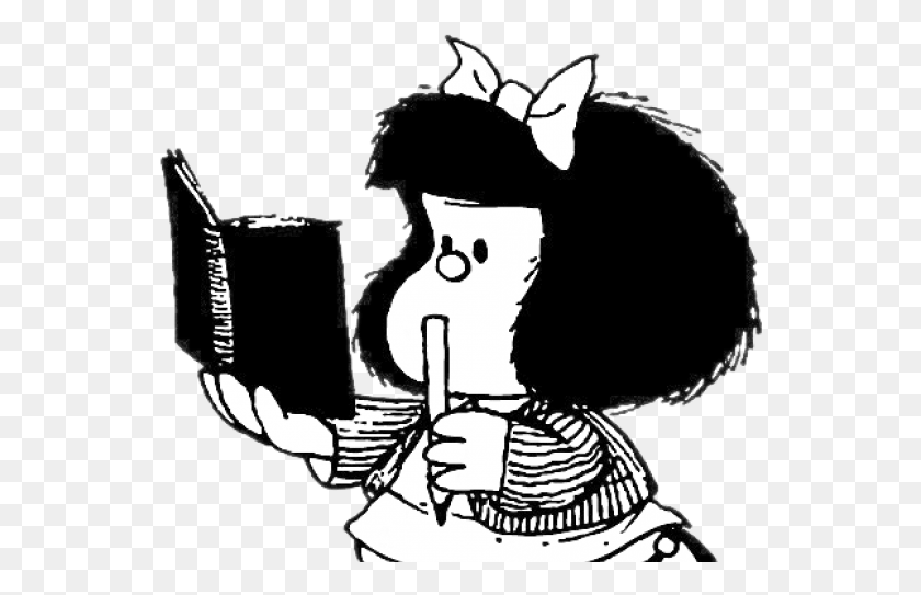 551x483 Mafalda Tan Irreverente Y Tan Como Hace 50 Black And White Mafalda Comic, Person, Human, Alcohol HD PNG Download