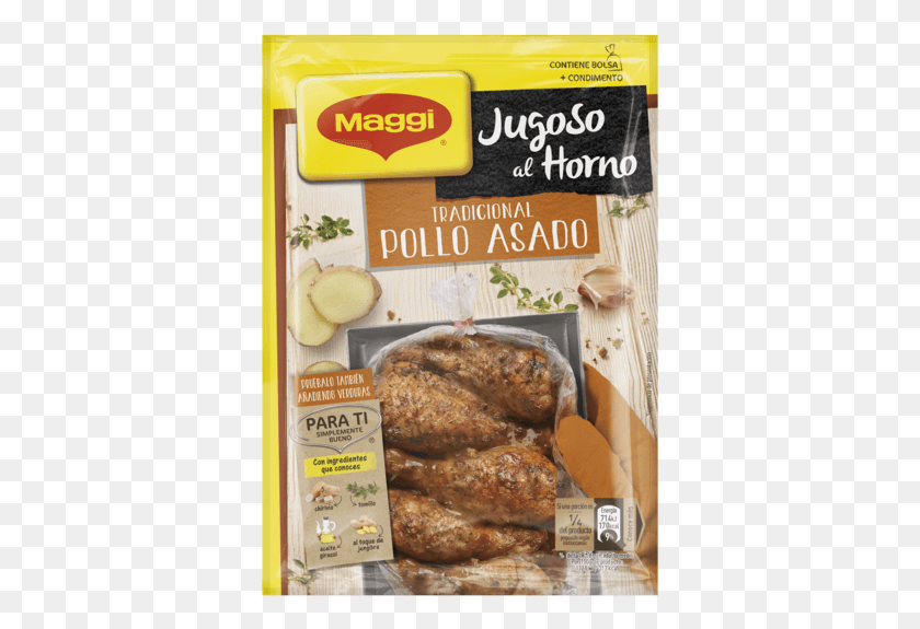 364x515 Maggi Jugoso Al Horno Tradicional Pollo Asado, Plant, Food, Bread HD PNG Download