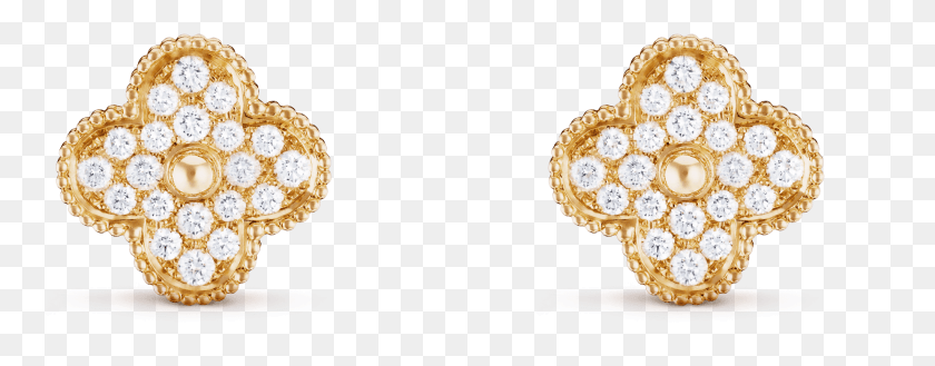 2050x708 Magic Alhambra Earrings Gold Earrings Mp Jewellers, Diamond, Gemstone, Jewelry HD PNG Download