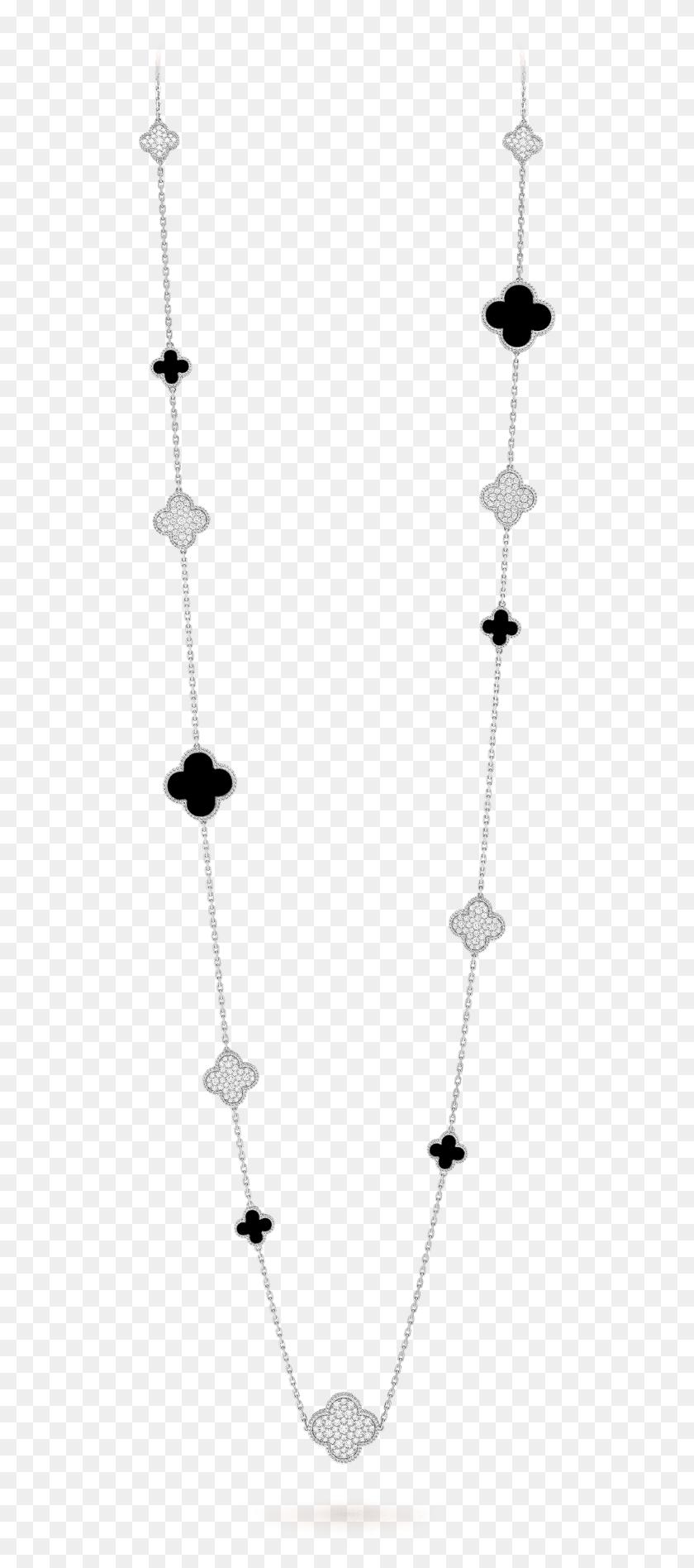 507x1836 Magic Alhambra Long Necklace 16 Motifs Earrings, Accessories, Accessory, Chain HD PNG Download