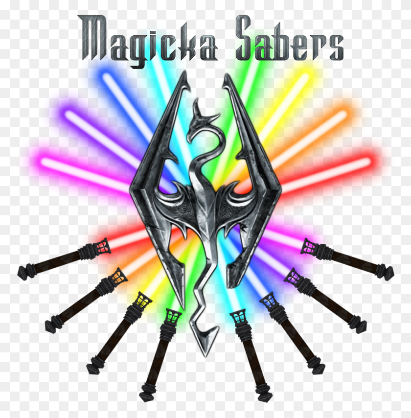 983x1001 Magic Sabers Logo Elder Scrolls V Skyrim, Symbol, Emblem, Weapon HD PNG Download