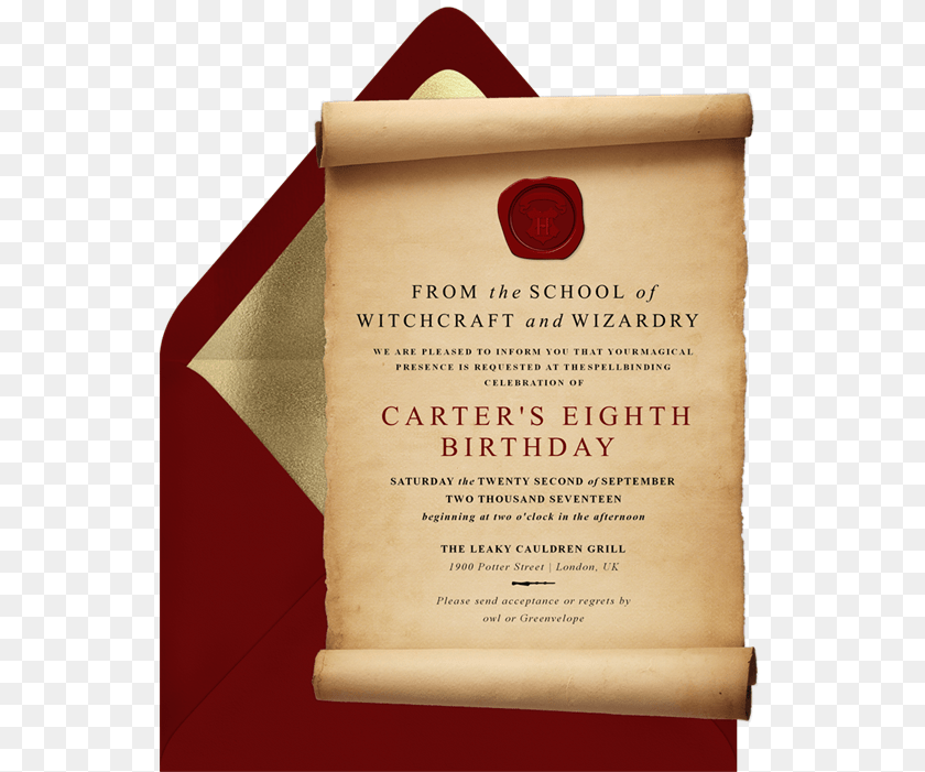 Magic Scroll Greenvelope Com Invitation In Creme Scroll Invitation, Text, Document Clipart PNG