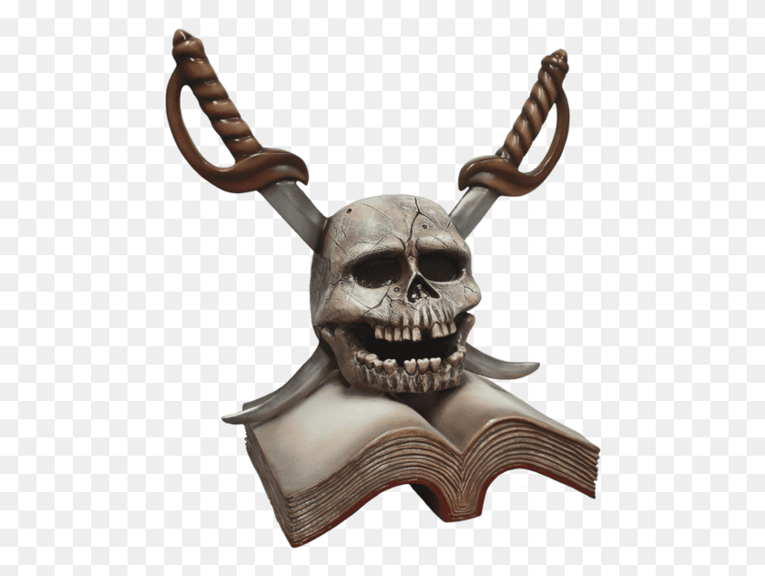 480x572 Magic Skull Book Mythical Prop Resin Decor Lm Treasures Skull, Emblem, Symbol, Jaw HD PNG Download