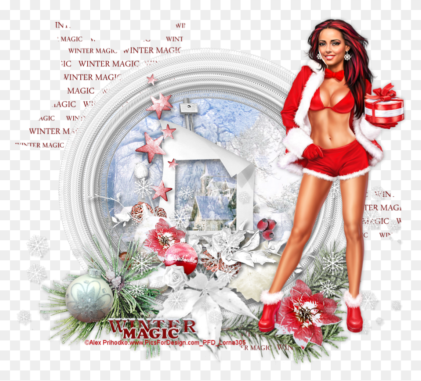 888x799 Magic Winter Girl, Person, Human, Collage HD PNG Download