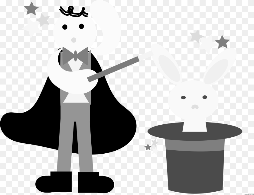3106x2388 Magician With A Rabbit Clipart Cute Magicians, Performer, Person, Smoke Pipe, Nature Transparent PNG