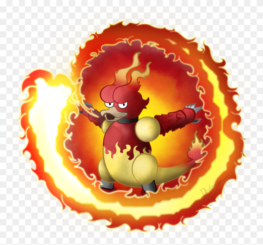 806x748 Magmar Used Fire Spin By Unfallen Skies Cartoon, Outdoors, Nature, Flare HD PNG Download