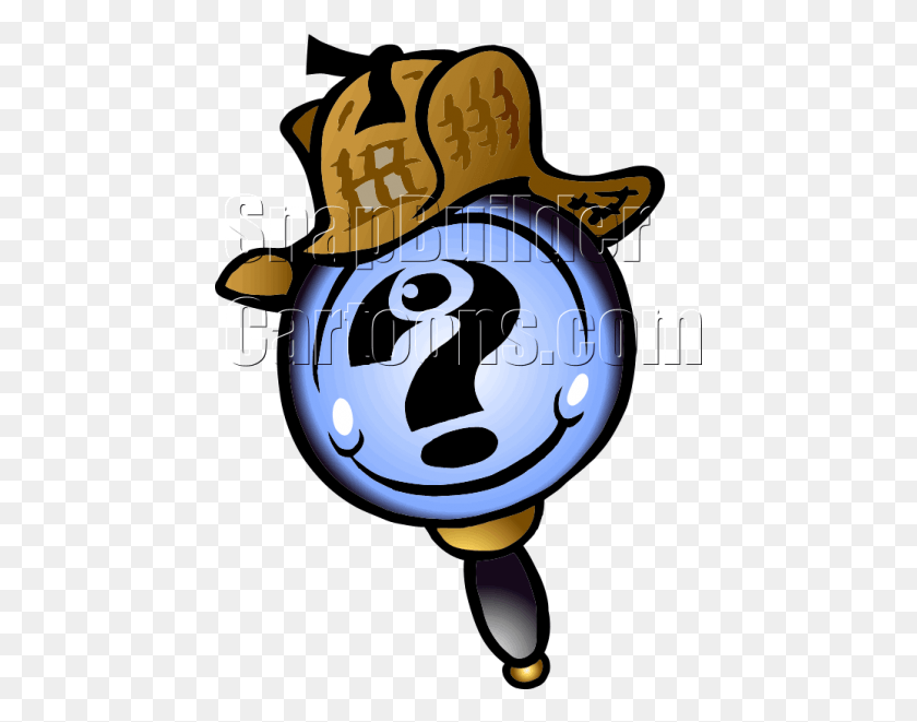 447x601 Magnify Glass Question Mark With Sherlock Hat Magnifying Glass And Question Mark HD PNG Download