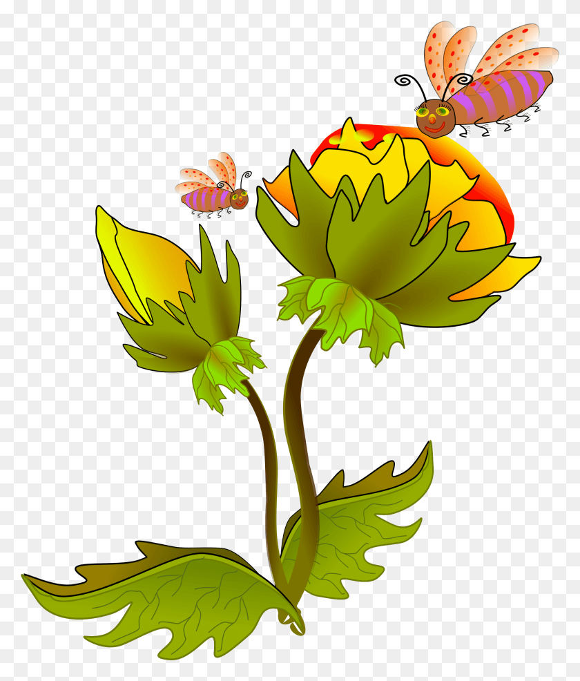 1917x2276 Magnolia Flower Clipart At Getdrawings Bees On A Flower Clipart, Plant, Leaf, Blossom HD PNG Download