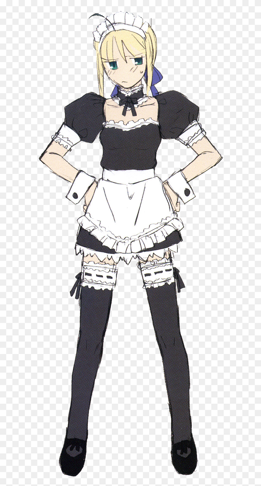 599x1505 Maid Picture Saber Maid, Helmet, Clothing, Apparel Descargar Hd Png