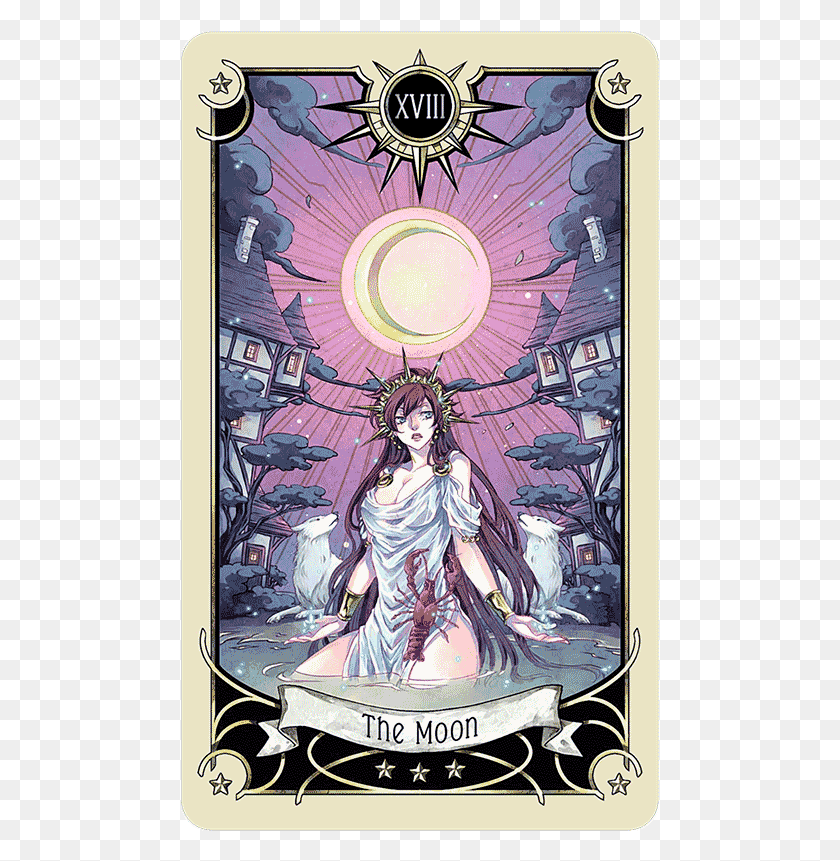 479x801 Main Menu The Moon Mystical Manga Tarot Barbara Moore Rann, Poster, Advertisement, Comics HD PNG Download